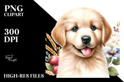 Cute Baby Golden Retriever Clipart Product Image 2