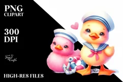 Colorful Baby Duck Sailor Sun | Sublimation | Clipart Product Image 3