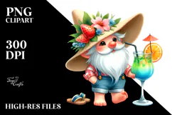 Whimsical Gnome Drinking Cocktail PNG Product Image 2