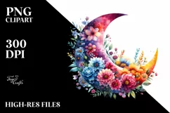 Colorful Half Moon Clipart, Transparent PNG Product Image 3