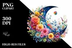 Colorful Half Moon Clipart, Transparent PNG Product Image 3