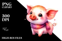 Vibrant Halloween Pig Clipart Product Image 1