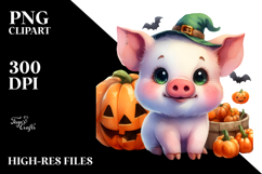 Cute Baby Pig Halloween Scene Product Image 2