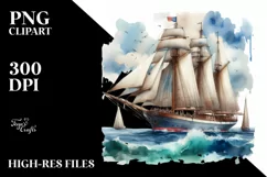 Vintage Sailboat, High-Res PNG Product Image 1