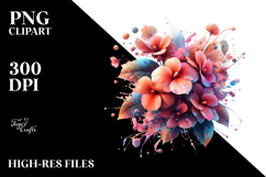 Shiny Impatiens in Watercolor, PNG Product Image 2