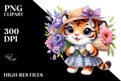 Expressive Tiger with Flower Bouquet Product Image 2