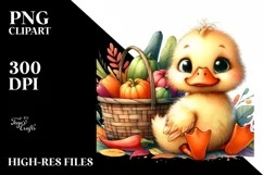 Colorful Baby Duck | Watercolor | Basket Product Image 3