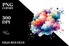 Colorful Watercolor Cloud | Watercolor | Clipart Product Image 1