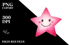 Very Simple Pinkish Smiling Star PNG Product Image 2