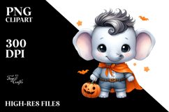 Cute Baby Elephant Halloween PNG Product Image 2