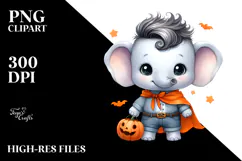 Cute Baby Elephant Halloween PNG Product Image 2