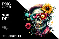 Funny Zombie with Sunglasses PNG Product Image 2