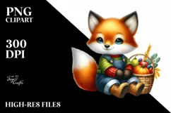 Colorful Baby Fox | Watercolor | Basket Product Image 1