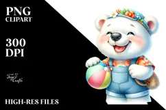 Happy Baby Polar Bear, PNG Design Product Image 2