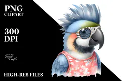 Cute Macaw with Cool Haircut, PNG Product Image 2