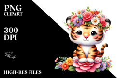 Adorned Tiger with Flower Crown Product Image 2