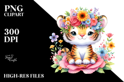 Adorned Tiger with Flower Crown Product Image 2