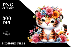 Adorned Tiger with Flower Crown Product Image 2