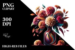 Abstract Bottle Zinnia Clipart Product Image 3