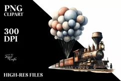 Vintage Rusty Train, High-Res PNG Product Image 1