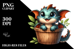 Cute Baby Dragon Smiling Recipient Clipart Product Image 2
