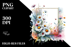 Colorful Abstract Daisy Frame PNG Product Image 2