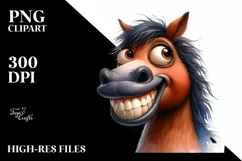 Funny Horse with Sunglasses | Watercolor Clipart Product Image 3