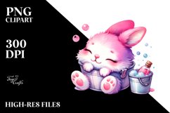 Colorful Baby Bunny Sleeping Bublly | Sublimation | Clipart Product Image 1