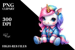 Cute Baby Unicorn, Transparent PNG Product Image 2