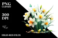 Narcissus Watercolor Splash PNG Product Image 2