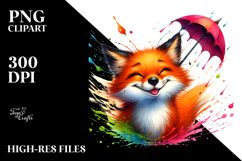 Whimsical Fox with Wind | Clipart Product Image 2