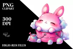 Colorful Smiling Cute Baby Bunny | Sublimation | Clipart Product Image 3