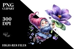 Falling Gnome with Violet PNG Product Image 2