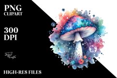 sMagical Celestial Astral Mushroom Watercolor Product Image 3