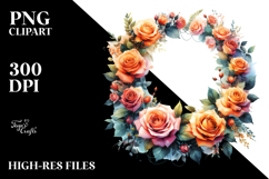 Abstract Vibrant Wreath with Orange Roses Product Image 2
