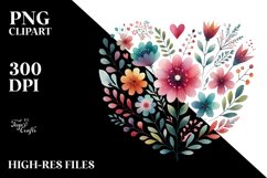 Boho Flower Body Heart PNG Product Image 2