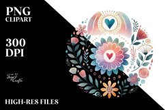 Boho Flower Body Heart PNG Product Image 2