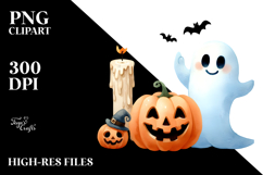 Simple Funny Halloween Clipart with Candle PNG Product Image 2