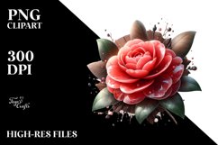 Glossy Camellia Round Wood | Clipart Product Image 1