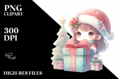 Christmas Gift Box Watercolor PNG Product Image 3