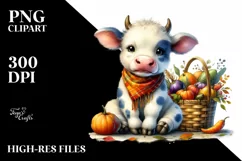 Colorful Baby Cow | Watercolor | Basket Product Image 3