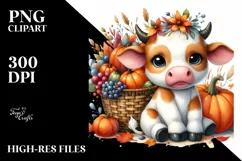 Colorful Baby Cow | Watercolor | Basket Product Image 3