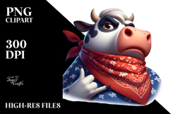 Cartoon Cow with Bandana, High-Res PNG Product Image 2