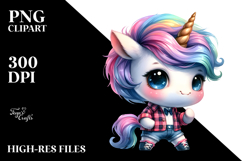 Cute Unicorn with Cool Haircut, PNG Product Image 2