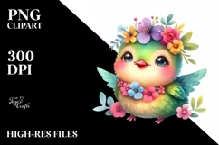 Colorful Smiling Cute Baby Hummingbird | Sublimation | Product Image 1