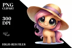 Funny Baby Poney Sun Hat Clipart Product Image 3
