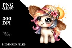 Funny Baby Poney Standing Sun Hat Clipart Product Image 3