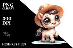 Funny Baby Poney Standing Sun Hat Clipart Product Image 3
