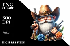 Detailed Vibrant Cowboy Gnome PNG Product Image 3