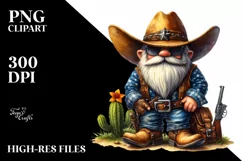 Detailed Vibrant Cowboy Gnome PNG Product Image 3